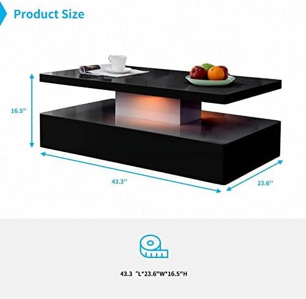 Modern LED Coffee Table with 12 Colors Lights H9629