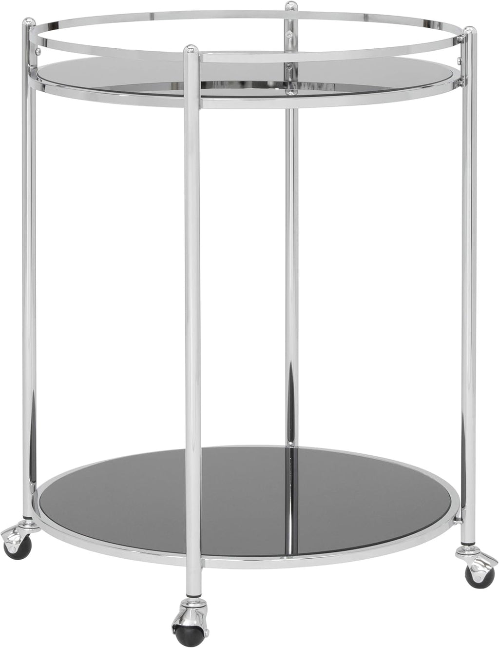 2-Tier Tempered Glass Bar Serving Cart R59171