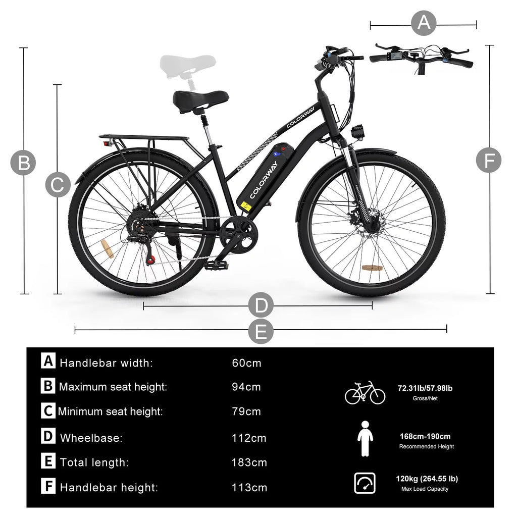 500W Electric Bike 36V 12Ah 7 Speeds P631