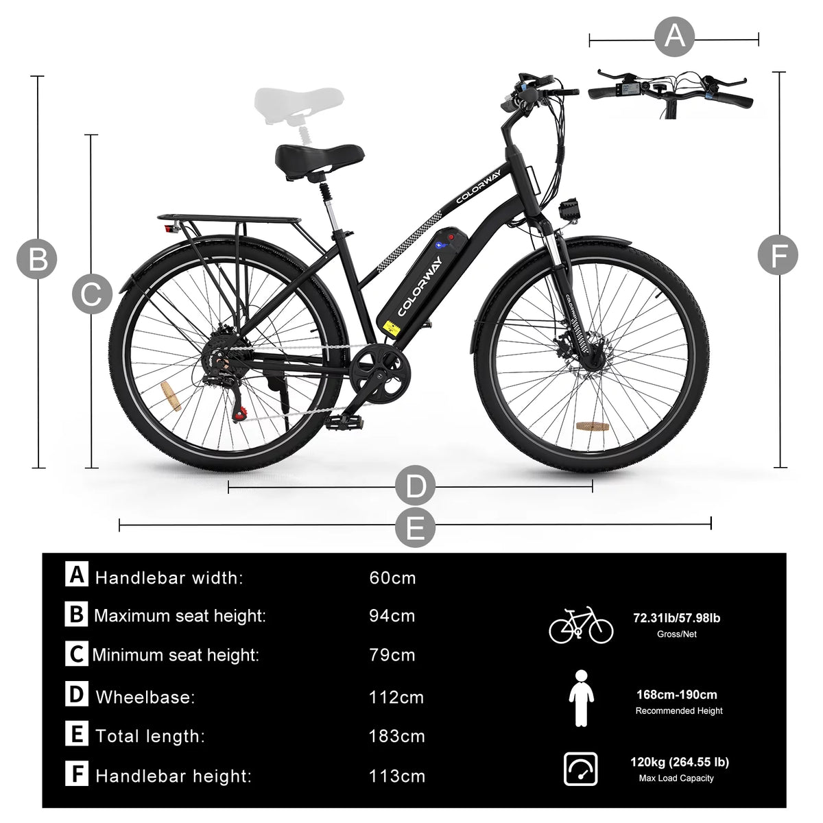 500W Electric Bike 36V 12Ah 7 Speeds P631