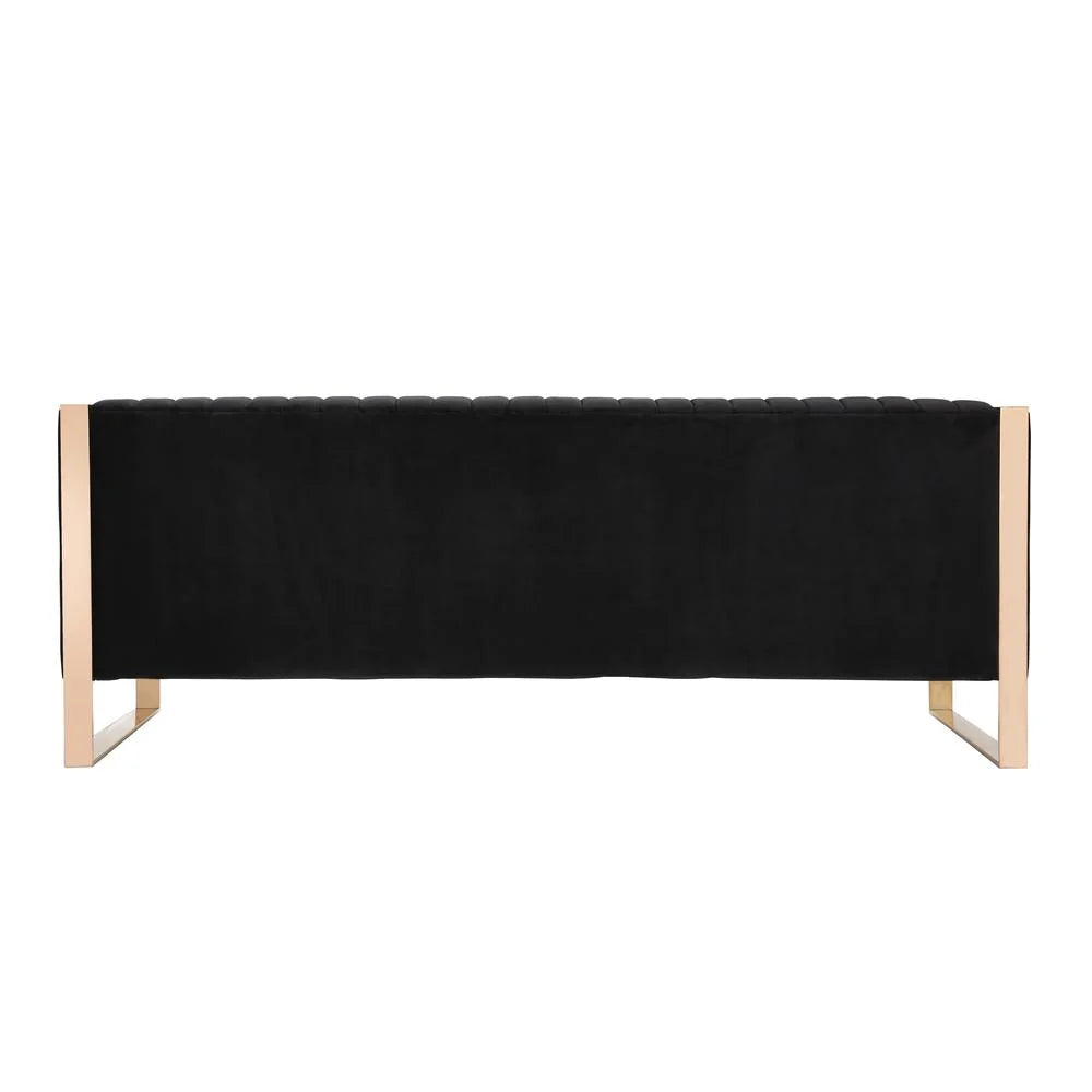 Black Velvet Sofa & Armchair Set G43993
