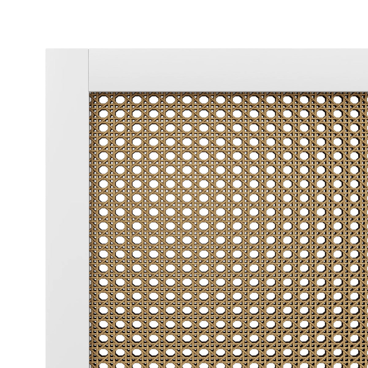 White Wood and Cane Panel Full/Queen Headboard F605