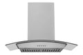 30 Inch Wall Mount Range Hood with Tempered Glass in Stainless Steel B5258