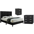 3-Piece Tufted Full Bed Dresser Nightstand Set E2090