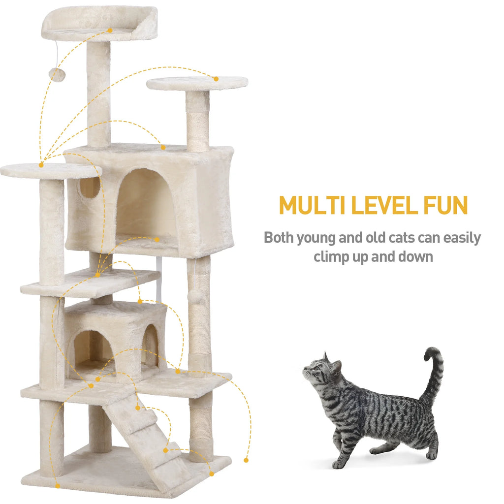 53" Cat Tree Tower with Scratching Board Z517