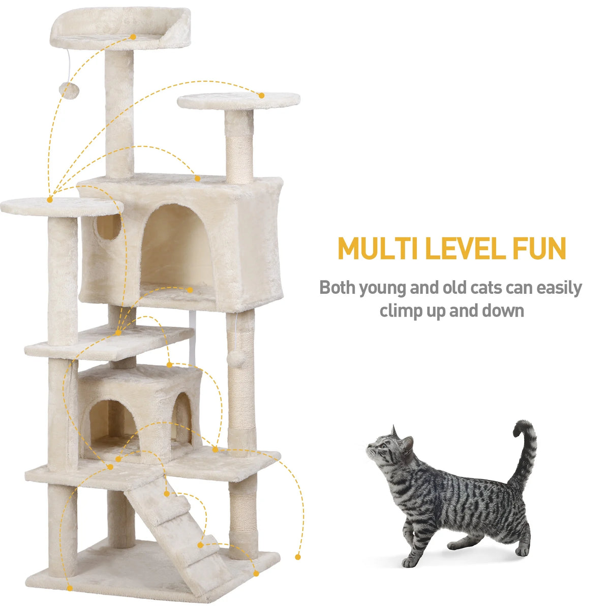 53" Cat Tree Tower with Scratching Board Z517