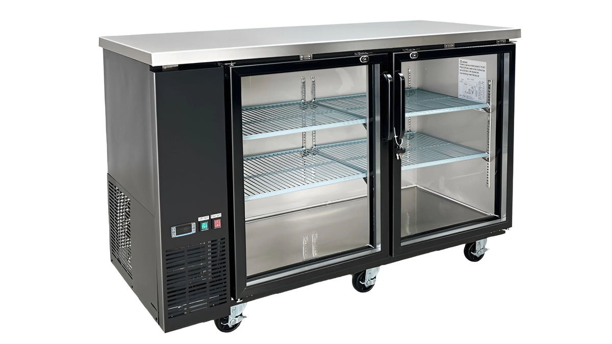 Black Glass Door Back Bar Cooler 15.8 Cu. ft. O5576