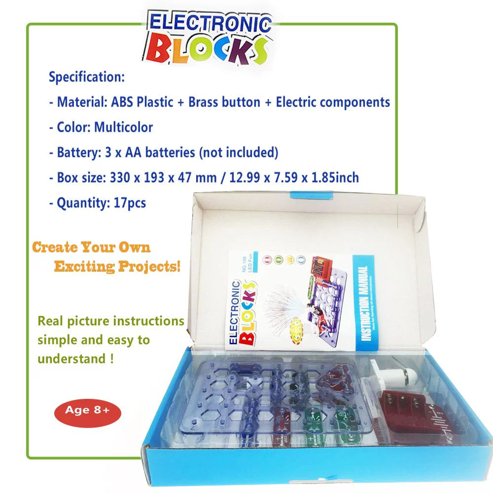 Electronic Blocks 17 Parts STEM Learning Toys B672496