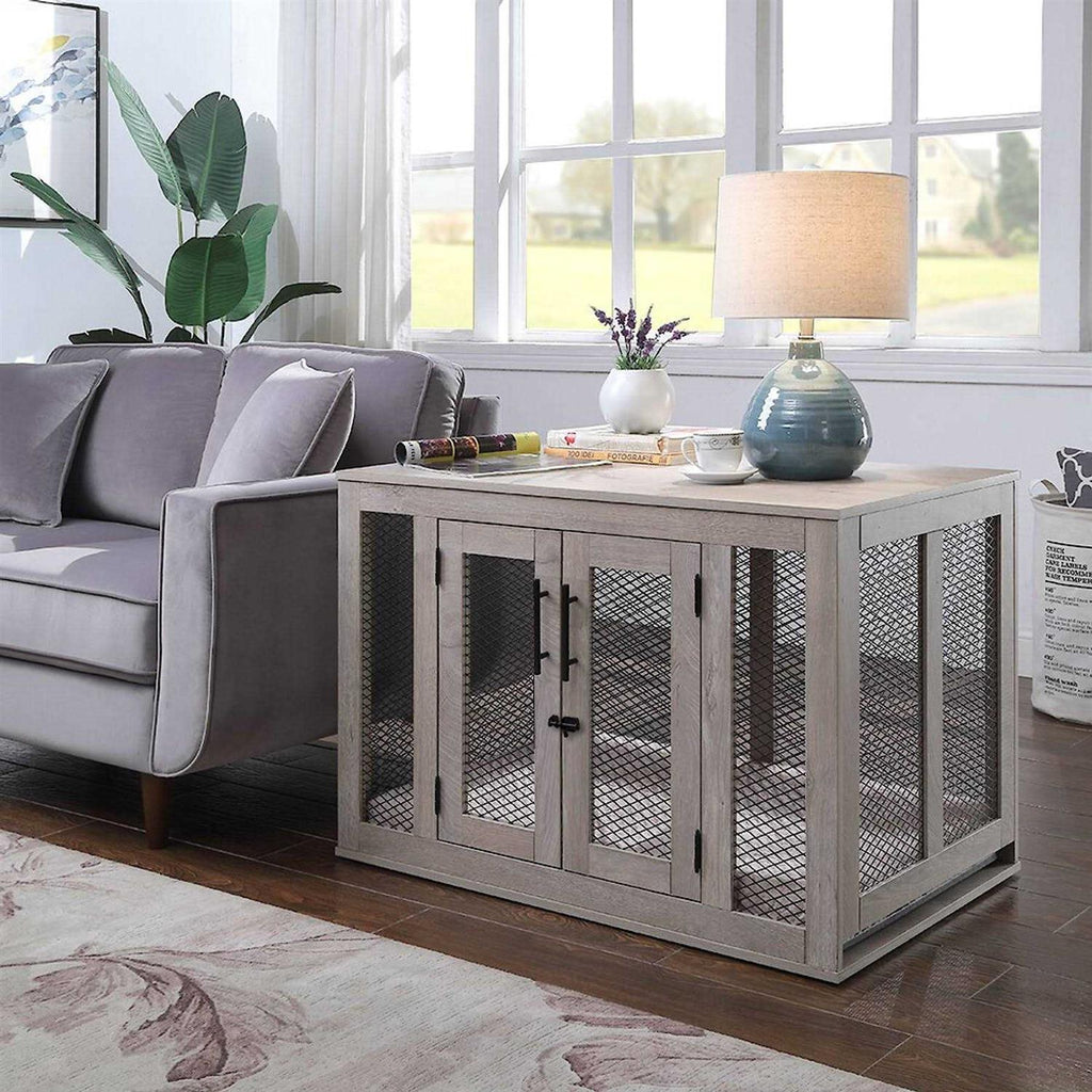 Dog Crate with Cushion and Tray C233591