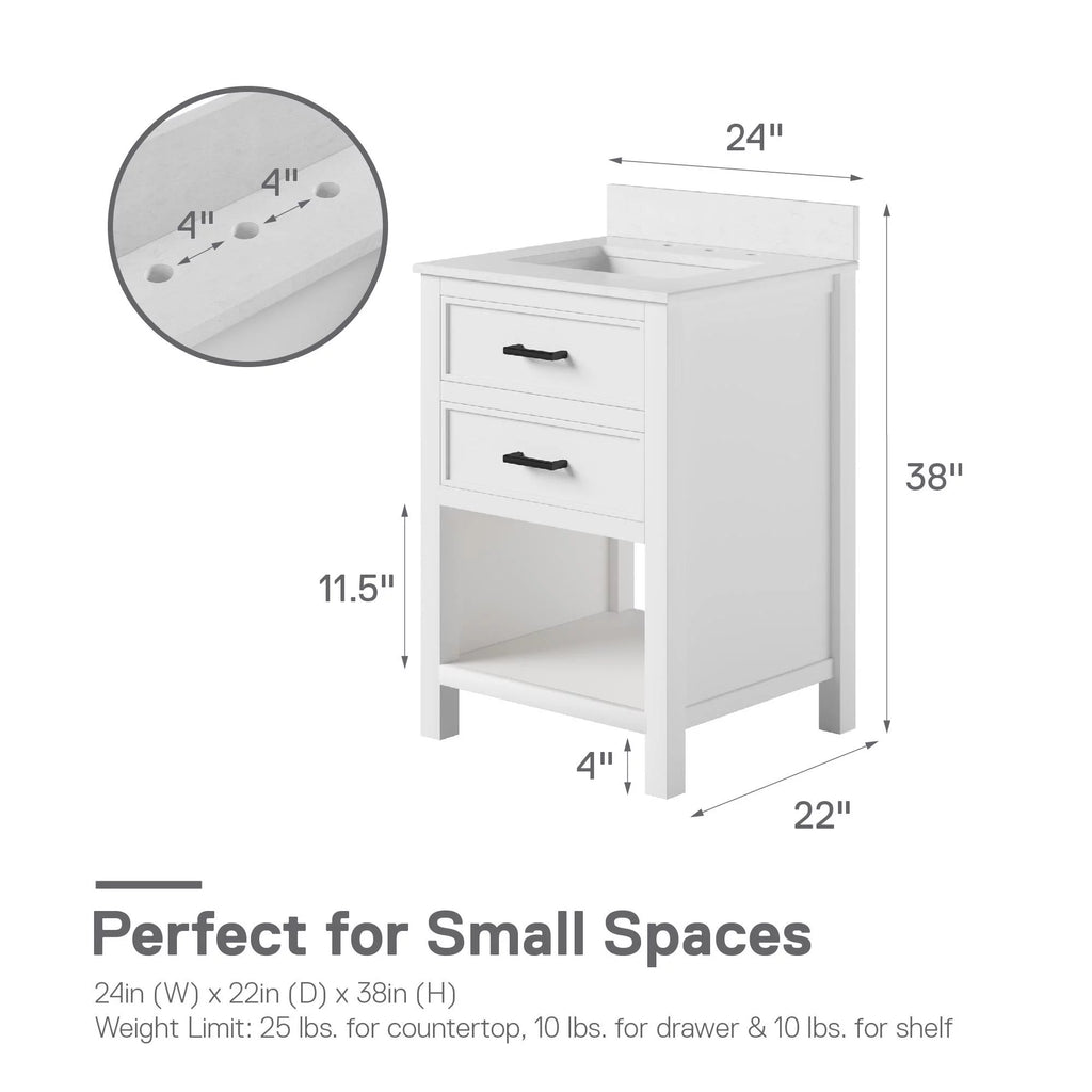 24 Inch Bathroom Vanity with Ceramic Sink A9751