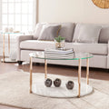 Modern Faux Marble and Glass Top Round Coffee Table B8870