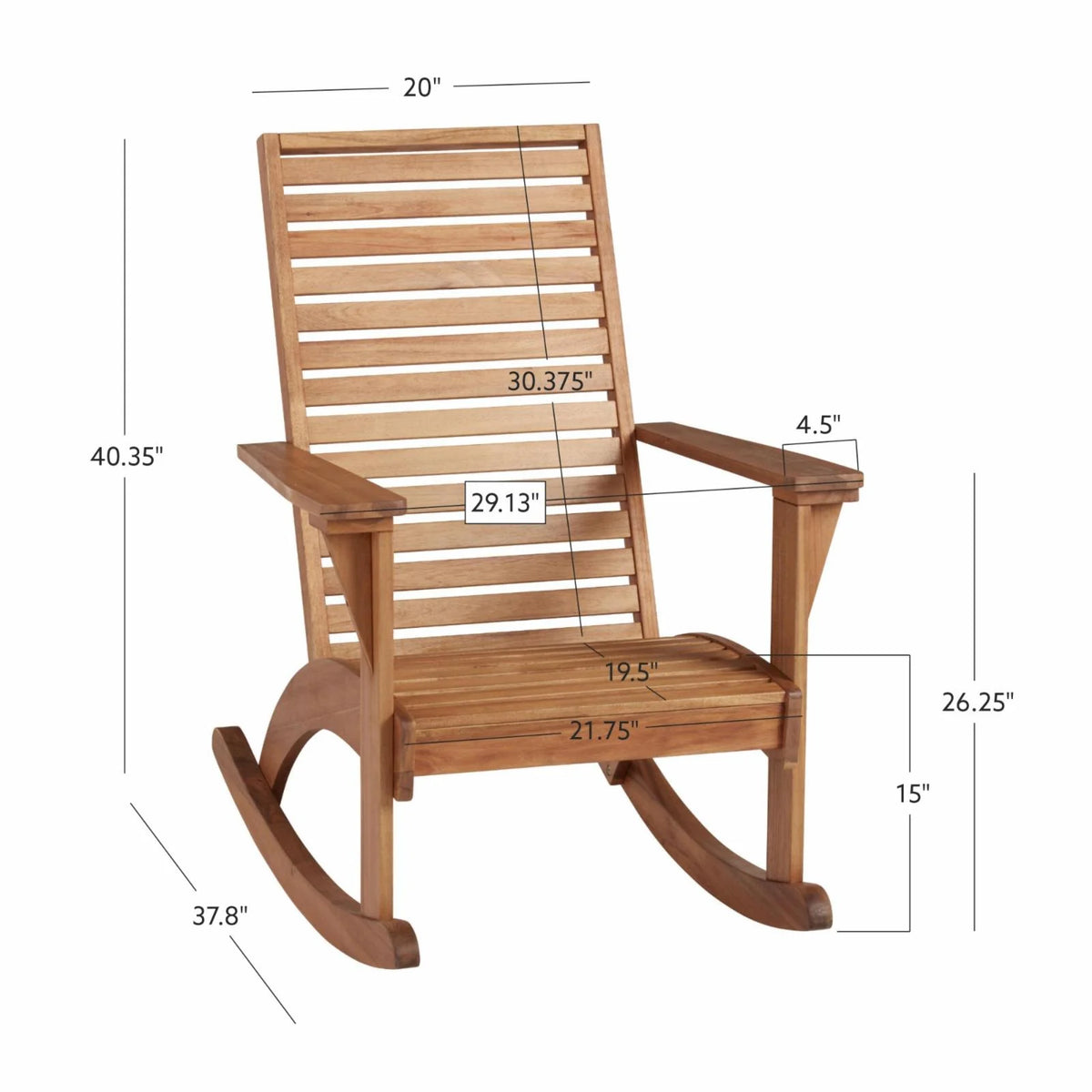 Natural Outdoor Rocking Chair Y11575