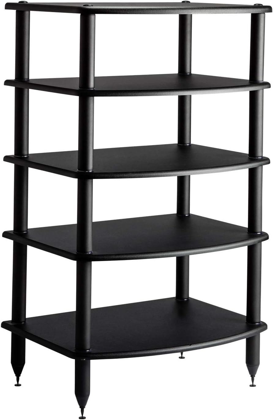 Black Five Shelf Audio Rack Media Stand M19884
