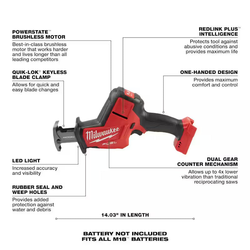 18V Lithium-Ion Brushless Cordless Reciprocating Saw Y8706