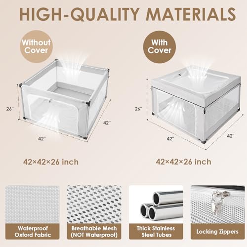 42x42x26 Inches Dog Playpen with Door V874