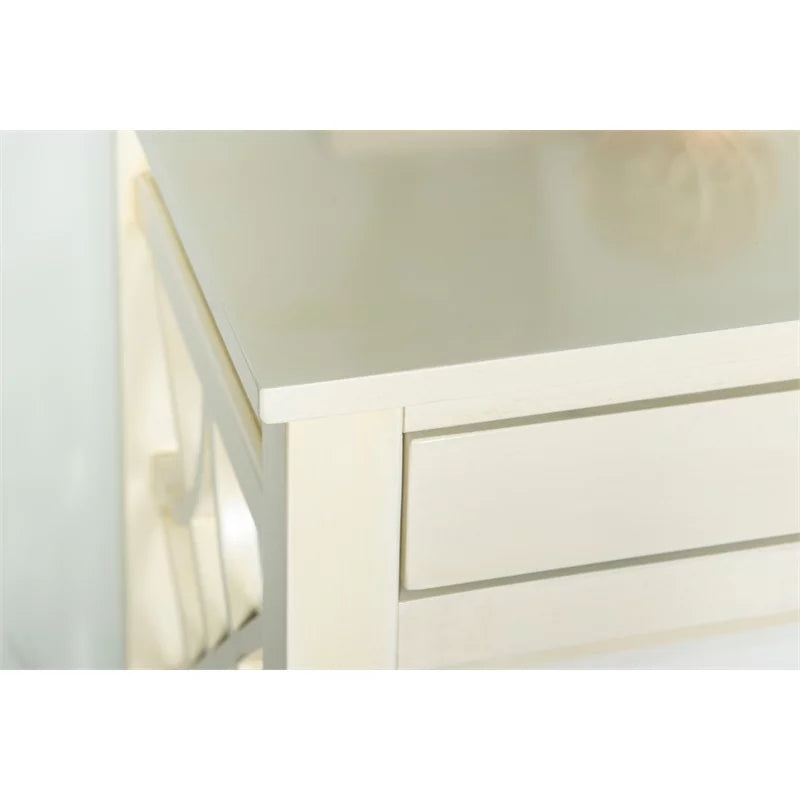 Antique White 1-Drawer Wood Desk W401