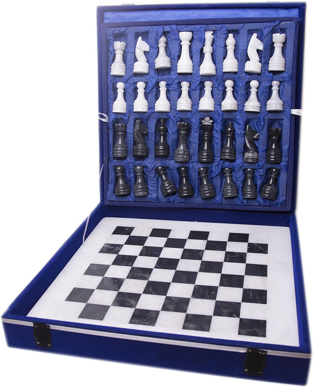 Handmade Full Marble Chess Set with Wooden Case W159063