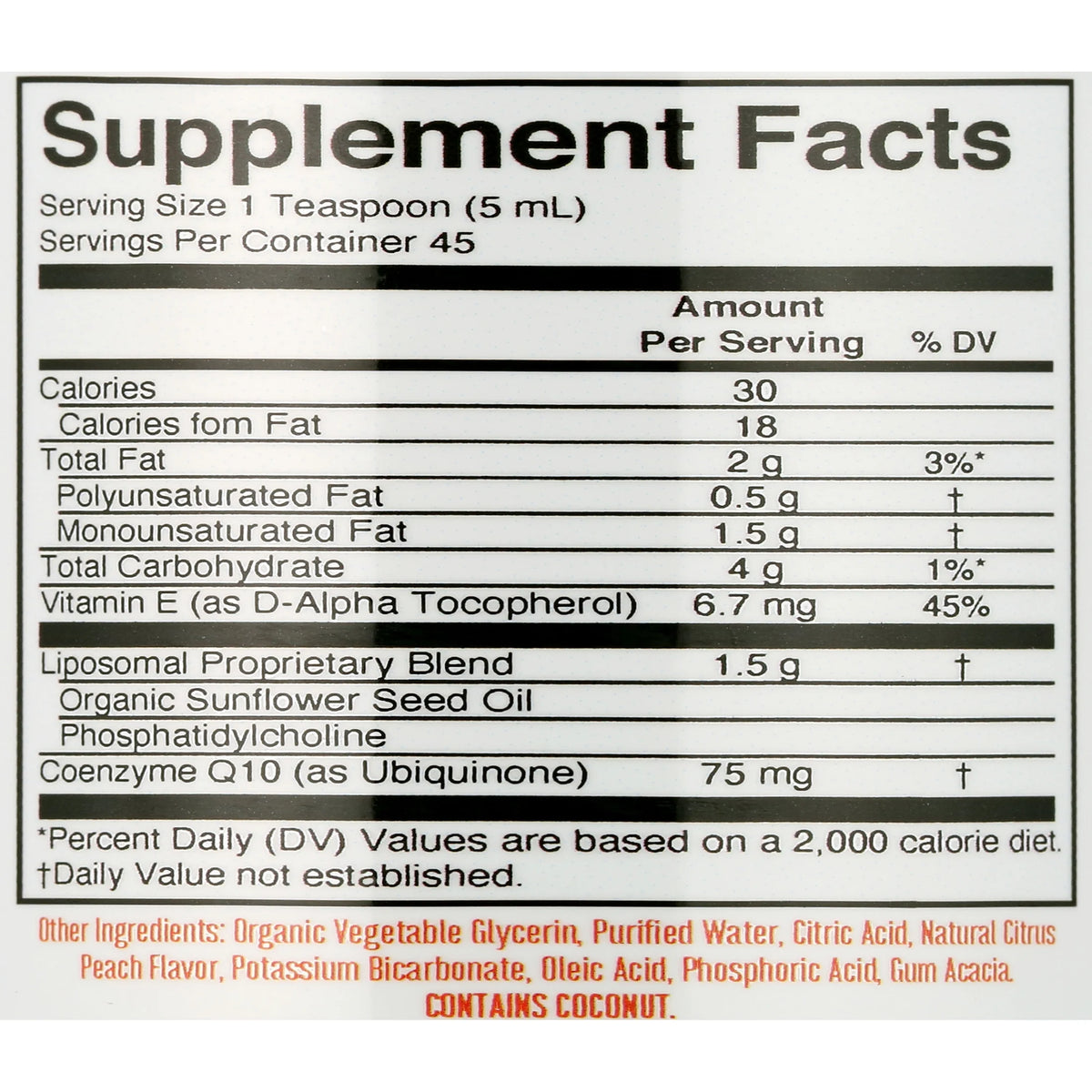 CoQ10 Liposomal Citrus Peach Flavor 7.6 fl oz E26531