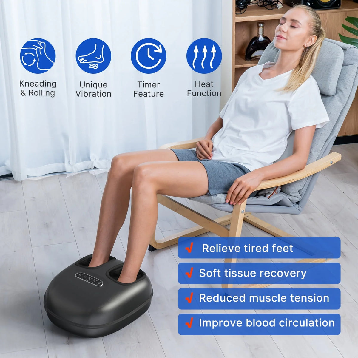 Black Shiatsu Foot Massager with Heat G3642