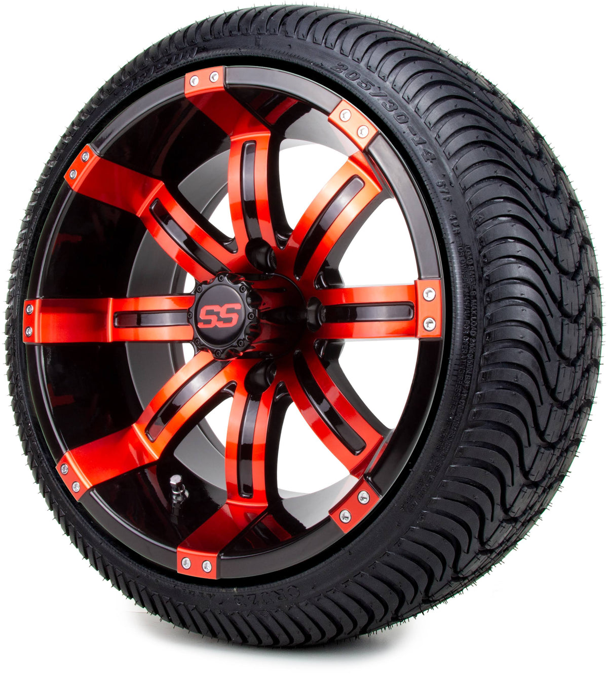 Black/Red Low Profile Tire and Wheel Combo U44714
