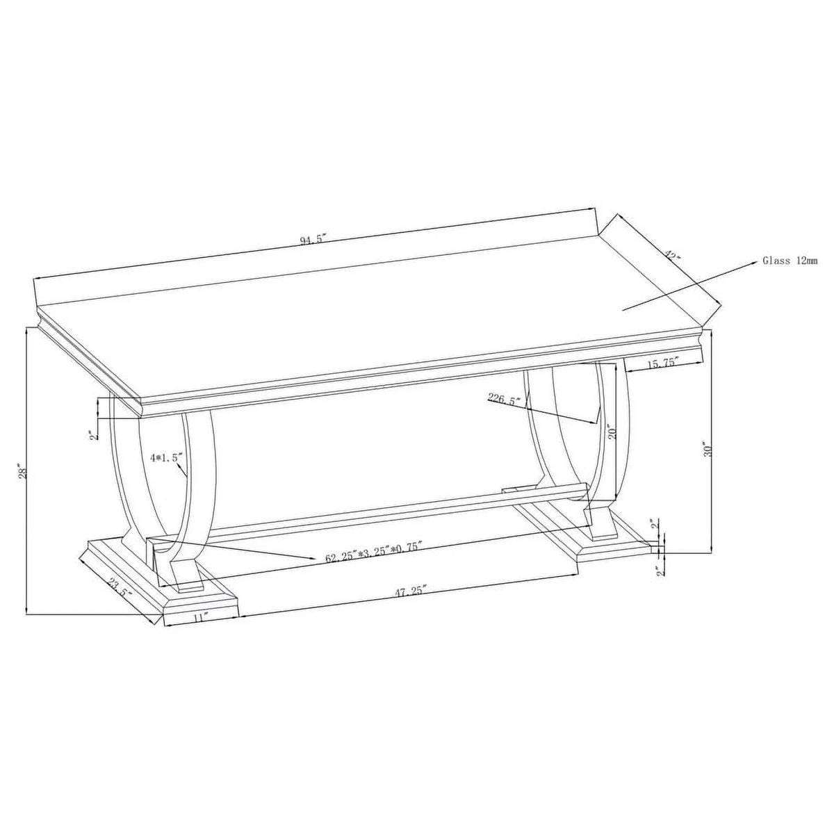 Rectangle Dining Table White and Chrome M794