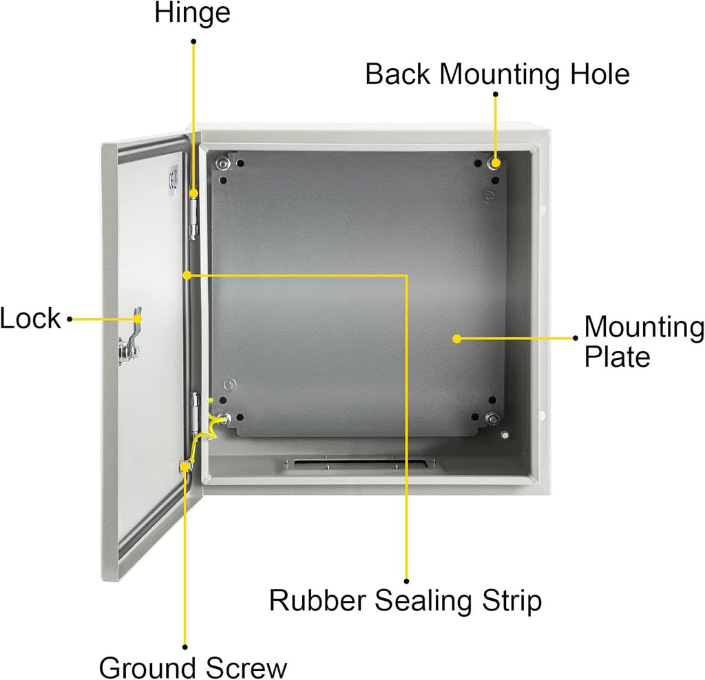 12 x 12 x 8'' NEMA 4X Steel Electrical Enclosure M630193