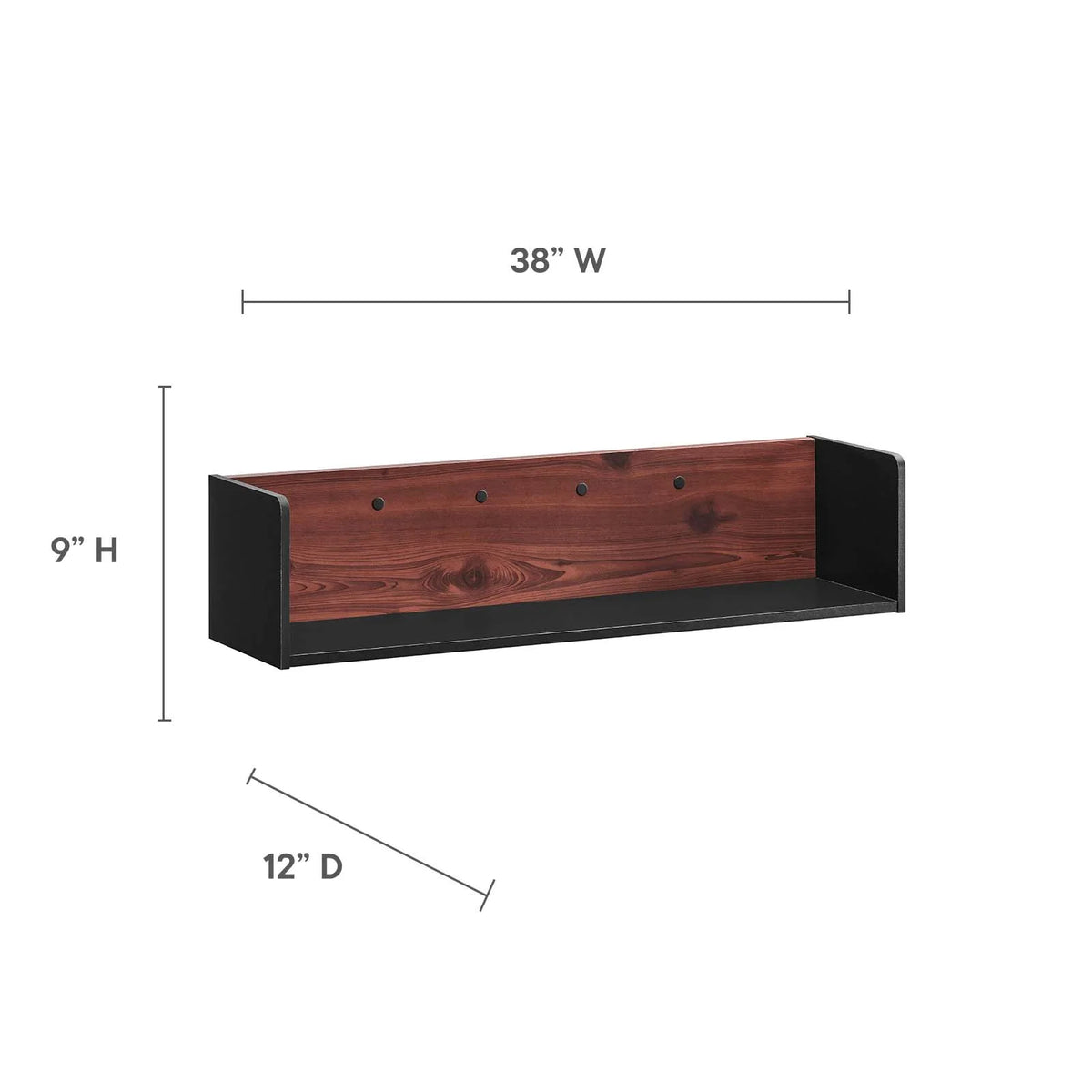 38" Wall-Mount Office Desk with Cabinet and Shelf Y32995