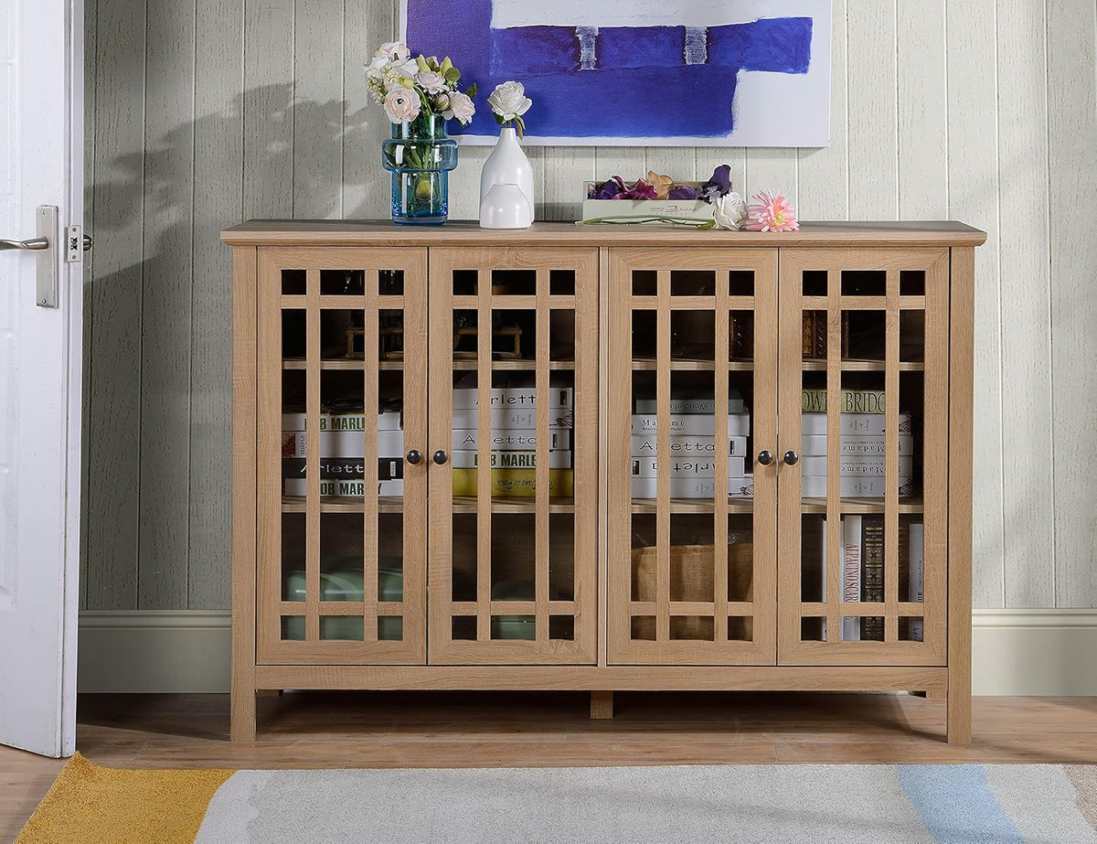 4 Door Glass Accent Cabinet G988226