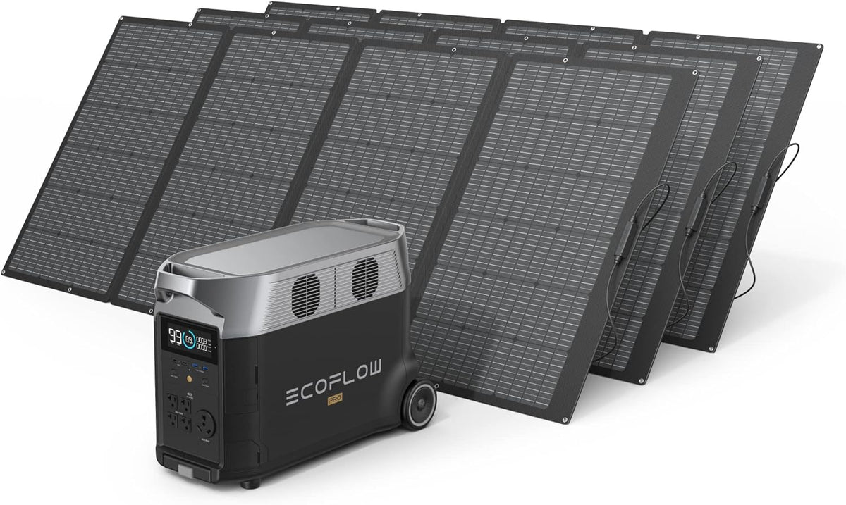 DELTA Pro Portable Power Station and 3 x 400W Portable Solar Panel G402356