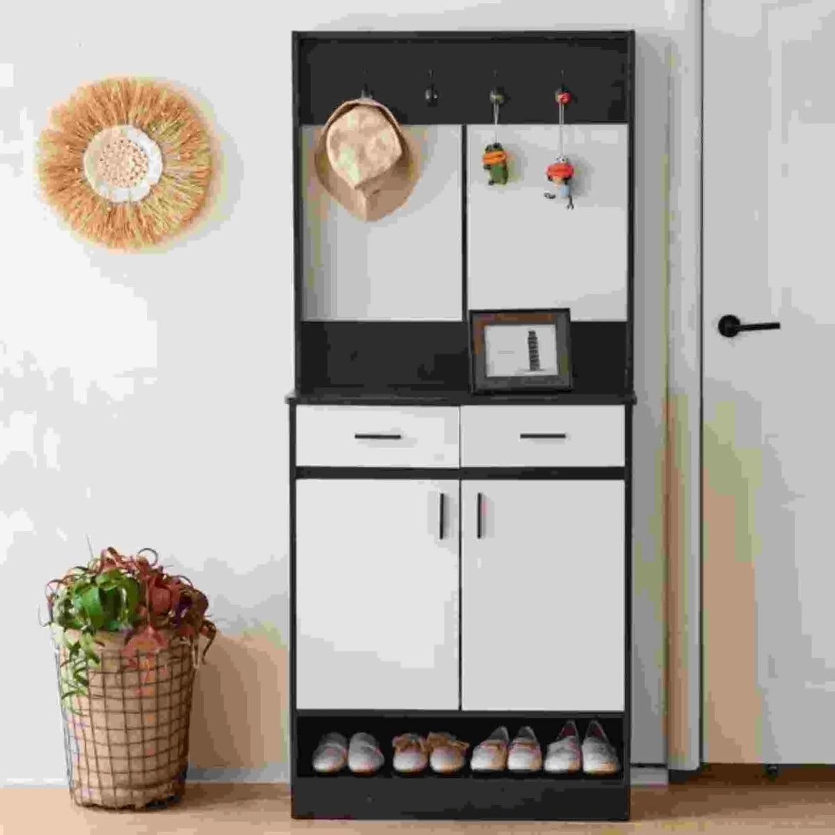 White Armoire Shoe Cabinet G5412