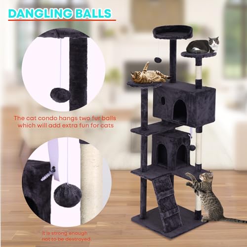 Cat Tree Cat Tower Multi-Level Cat Scratching Post Cat Condo E260