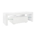 White LED TV Stand with Drawer A9431