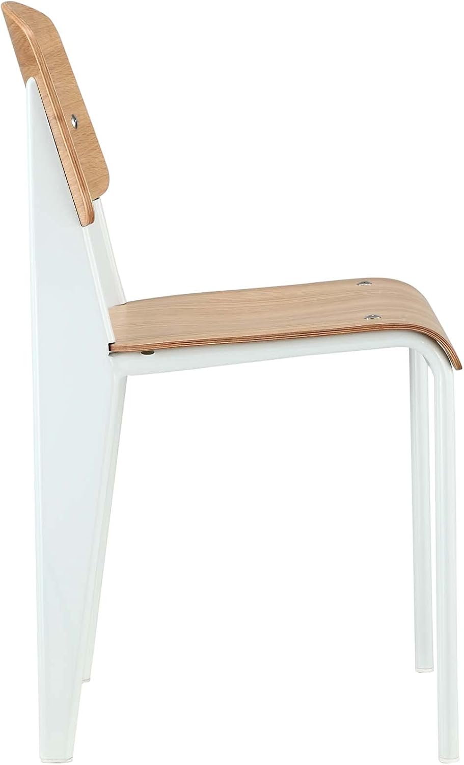 Natural White Wood and Metal Dining Chair E91044