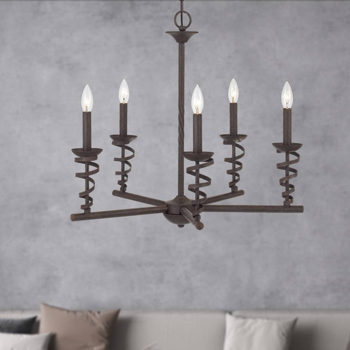 Black Metal Chandelier A99485