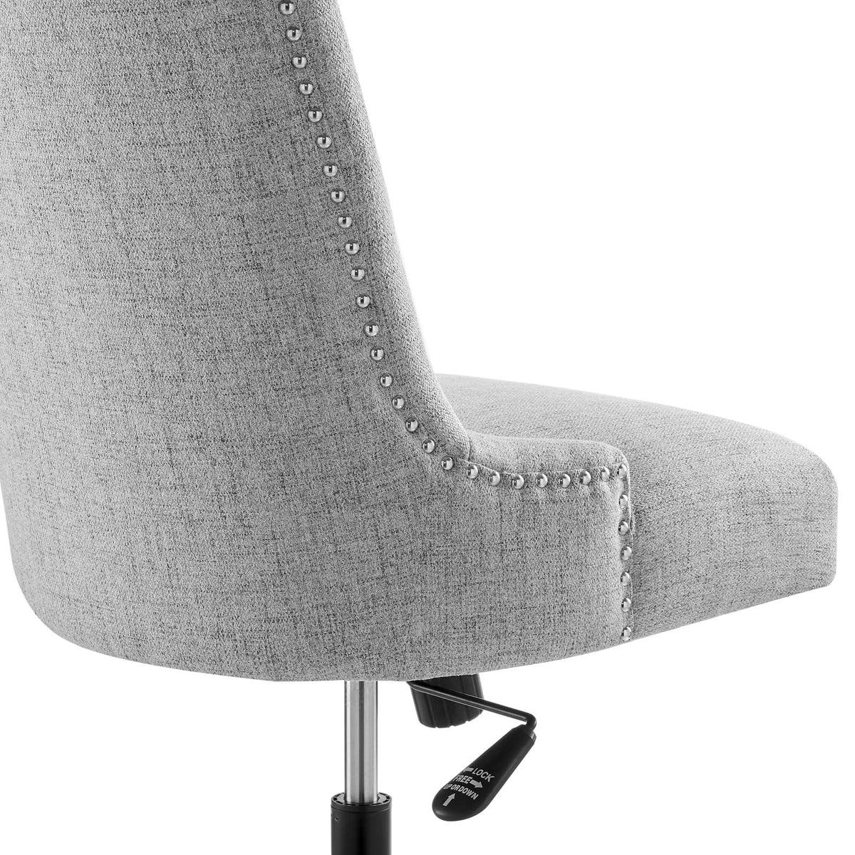 Black Light Gray Tufted Fabric Office Chair F677