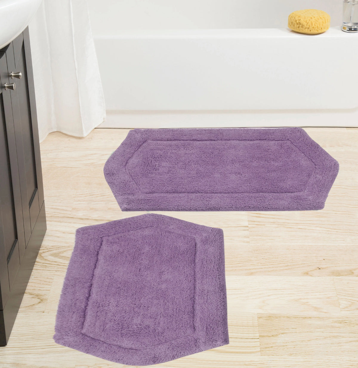 100% Cotton Tufted Non-Slip Bath Rug 2 Piece Set E34493
