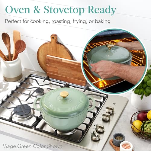 7.5 Quart Enamel Cast-Iron Round Dutch Oven J6873