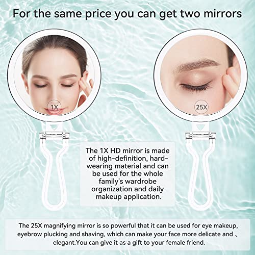 Double-Sided 1X/30X Magnifying Hand Mirror F8215