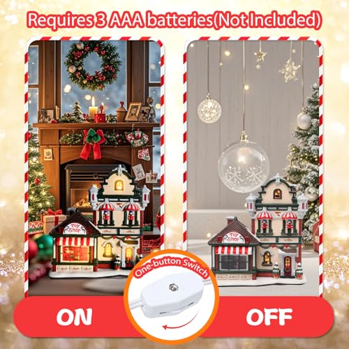 Ceramic Village House with LED Light K122266