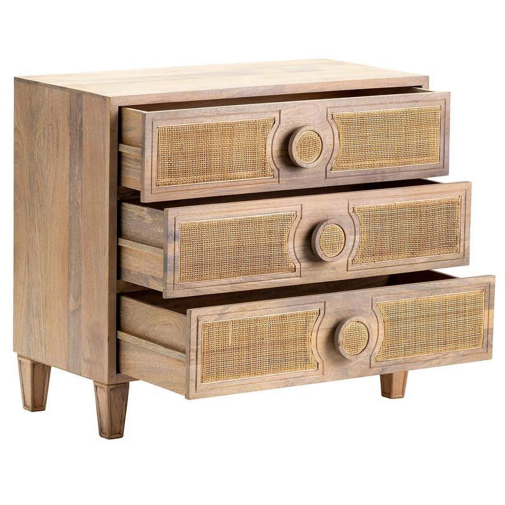 Brown Wood 3 Drawer Chest V5464