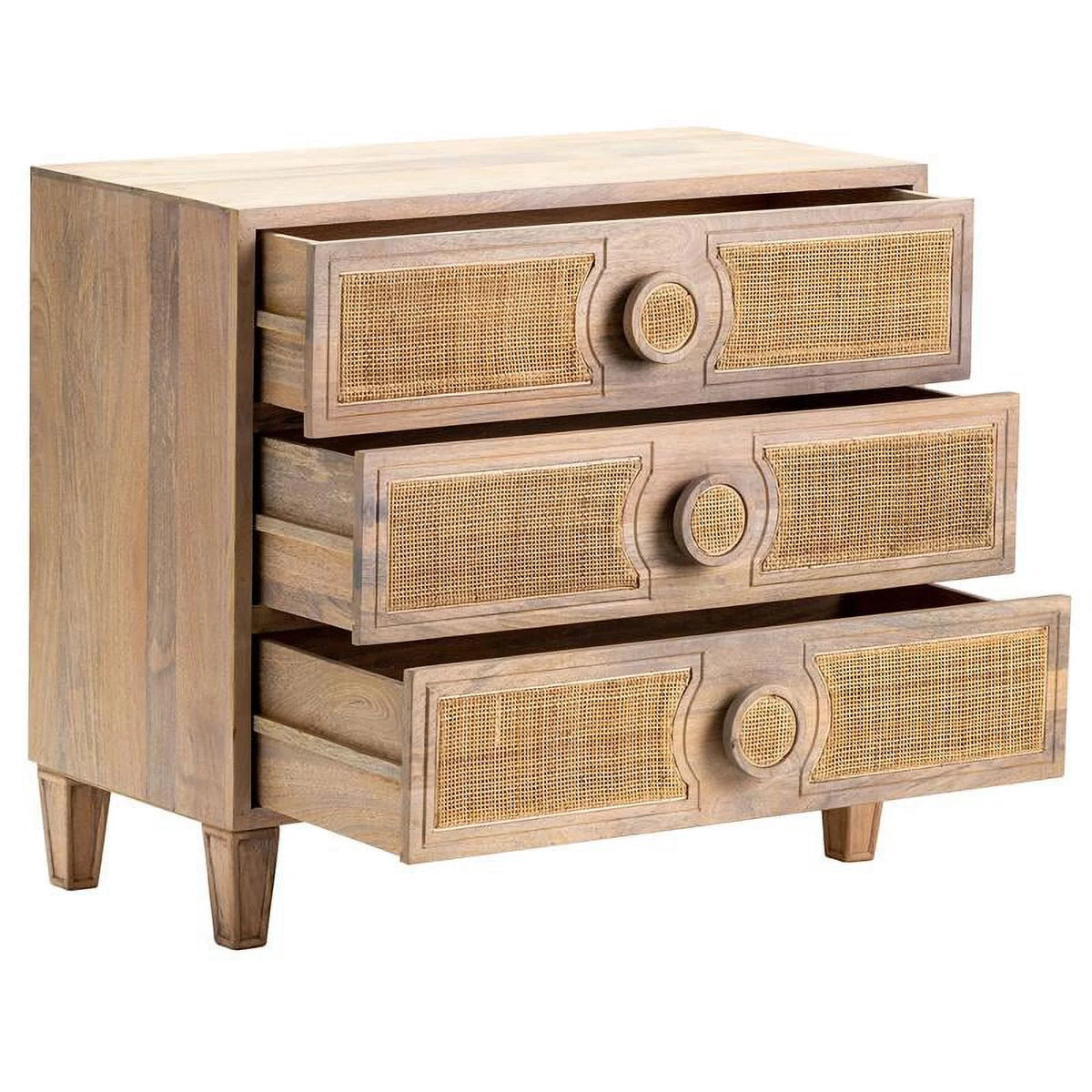 Brown Wood 3 Drawer Chest V5464