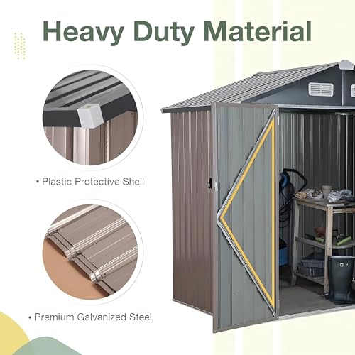 8x6 FT Outdoor Metal Storage Shed M9729