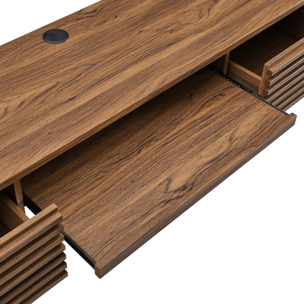 Wall Mount Wood Office Desk in Walnut Q773