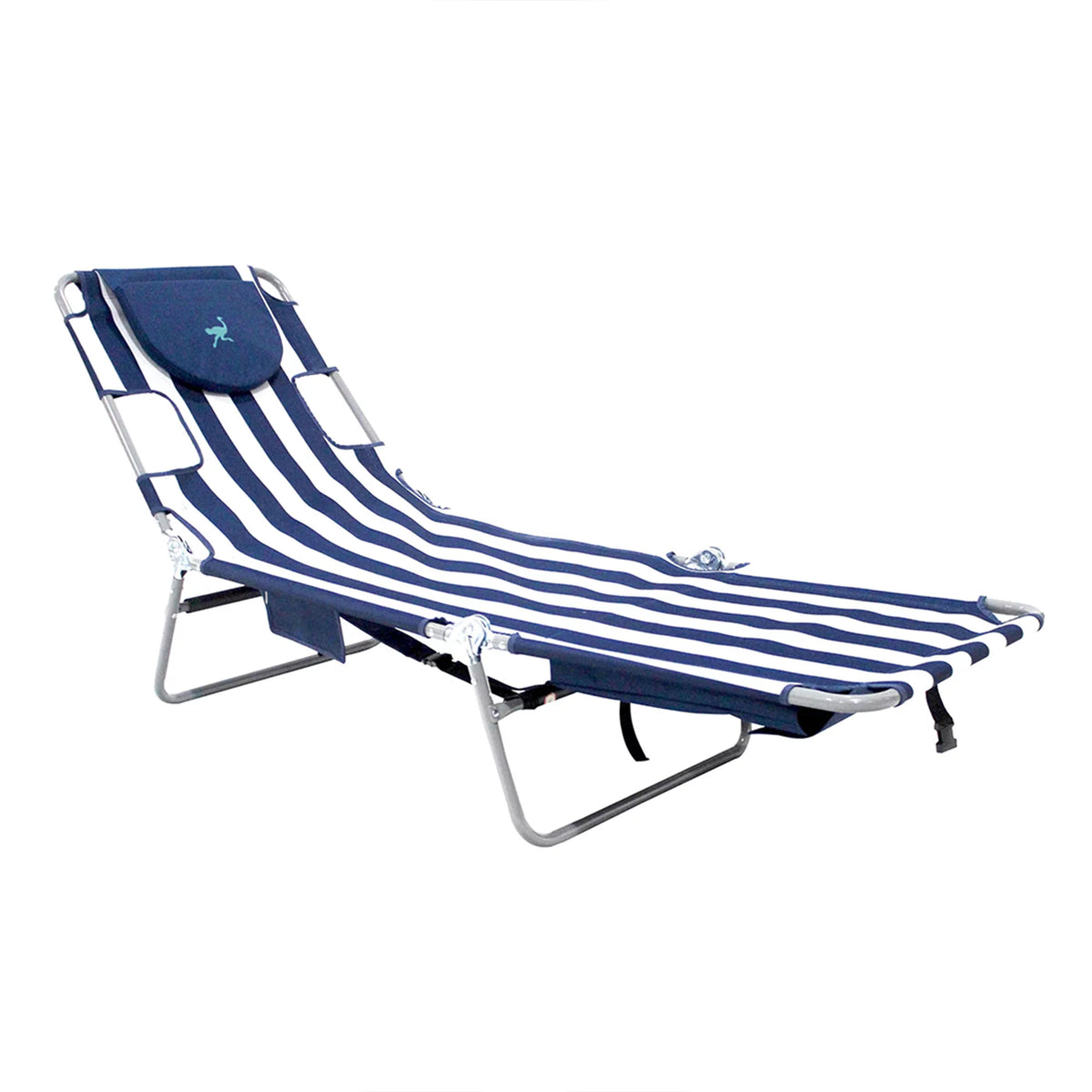 Navy Stripe 2 Pack Chaise Lounge Chair with Storage Bag S26503