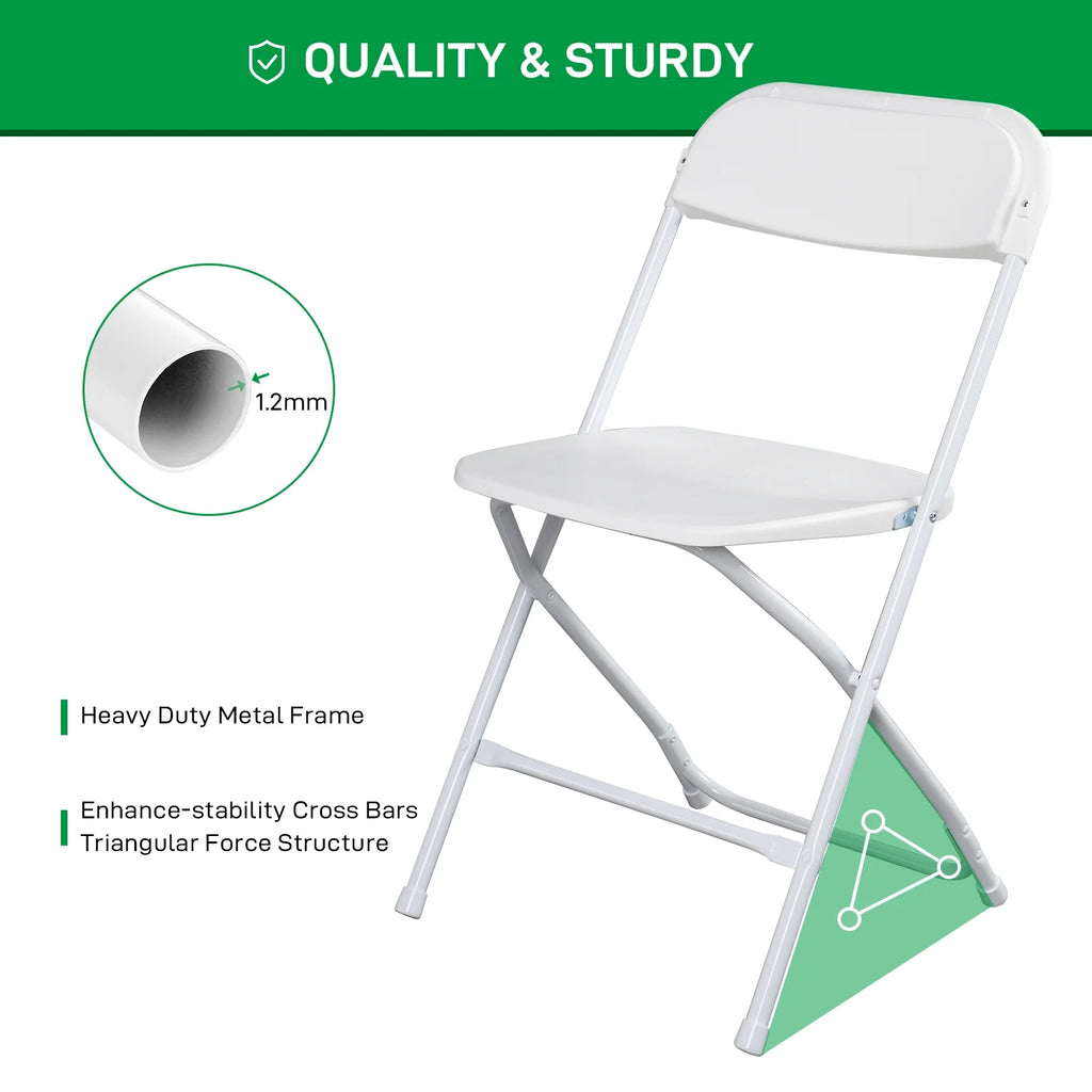 White Plastic Folding Chairs 6 Pack B1050
