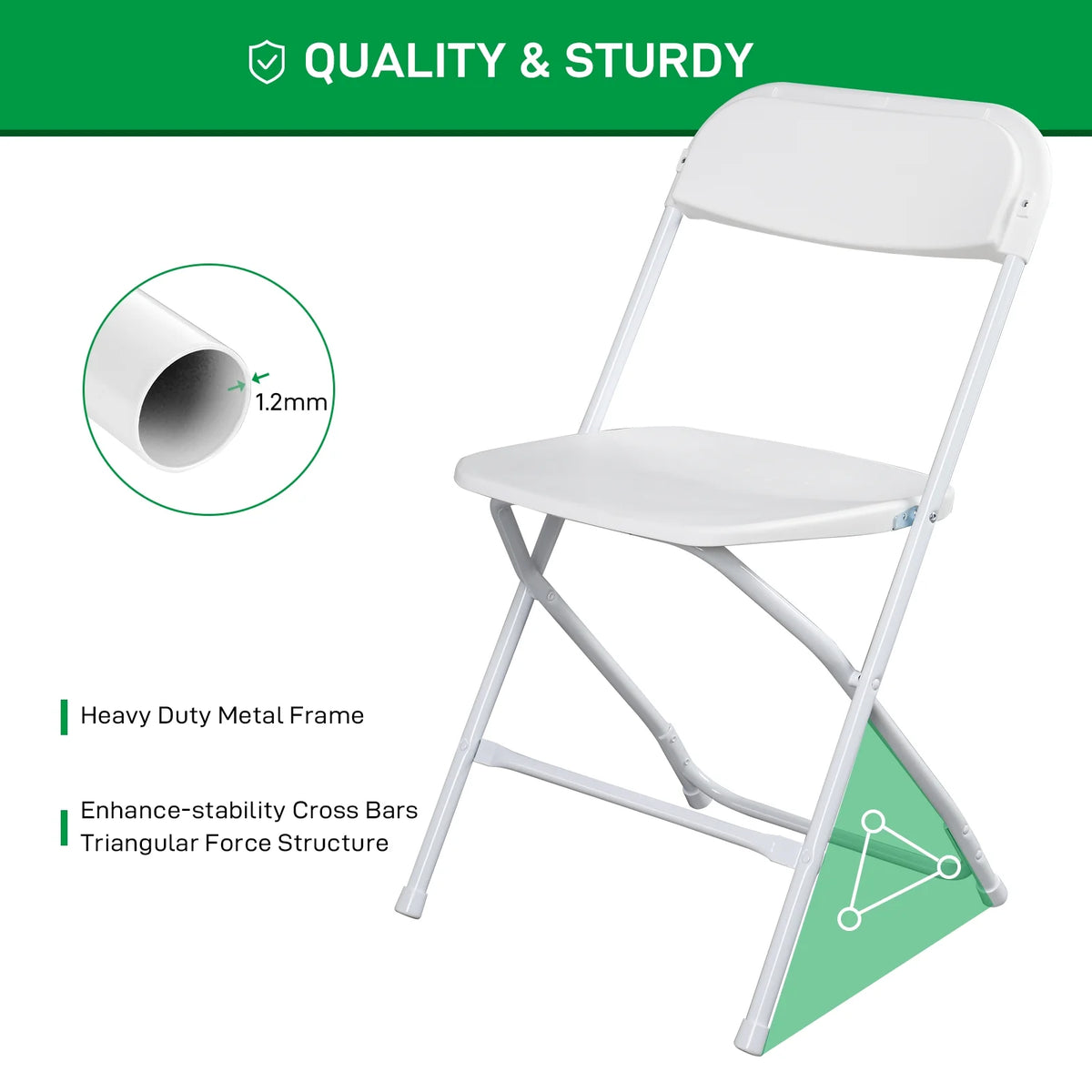White Plastic Folding Chairs 6 Pack B1050