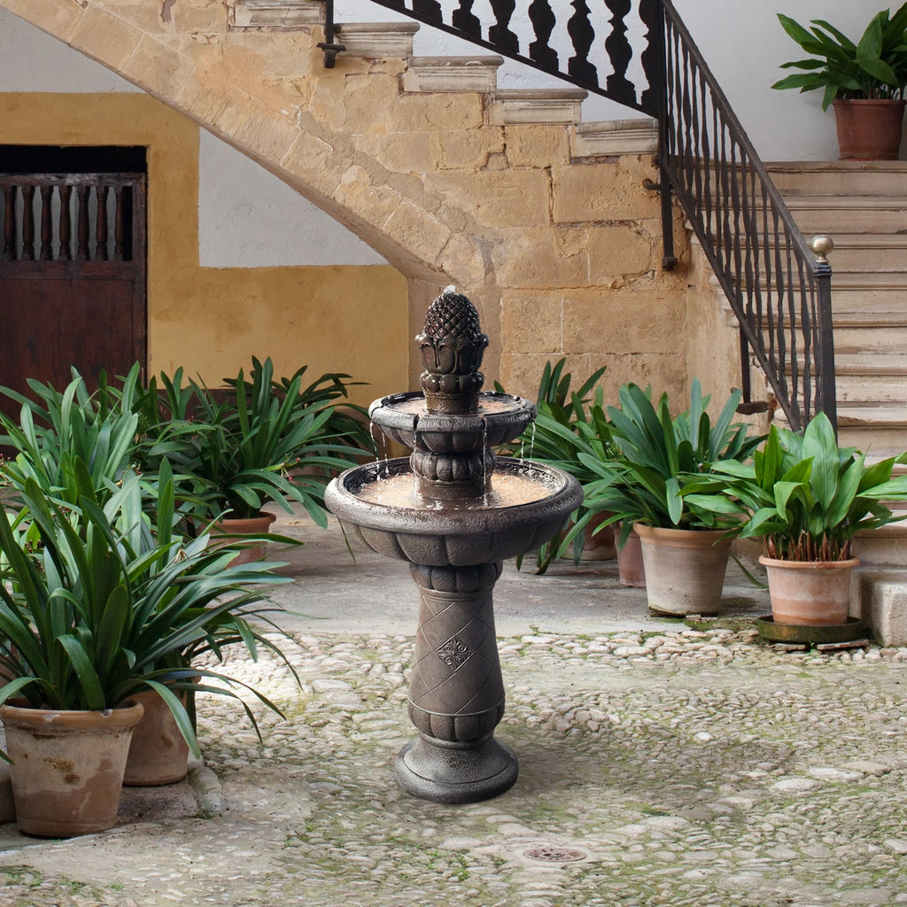 2-Tier Polyresin Pedestal Fountain K9251