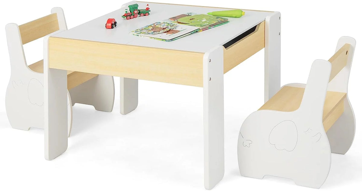 3 in 1 Kids Table and Chair Set with Storage I1084