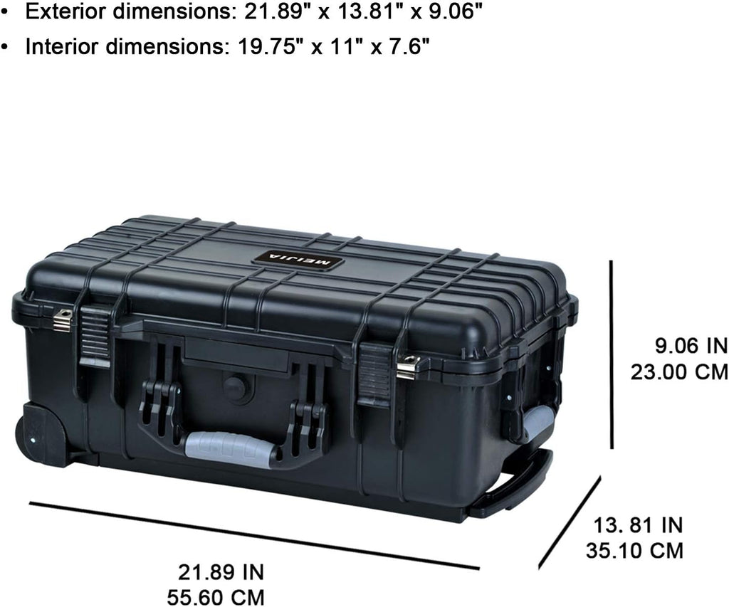 Waterproof Rolling Hard Camera Case with Foam Insert B1318