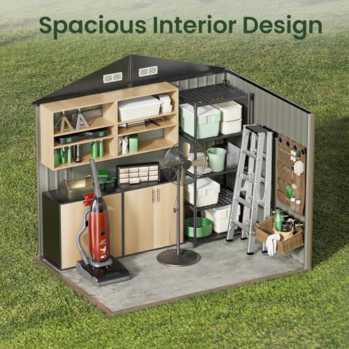 8x6 FT Outdoor Metal Storage Shed M9729